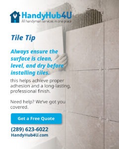 tile installation tip Handy Hub 4U