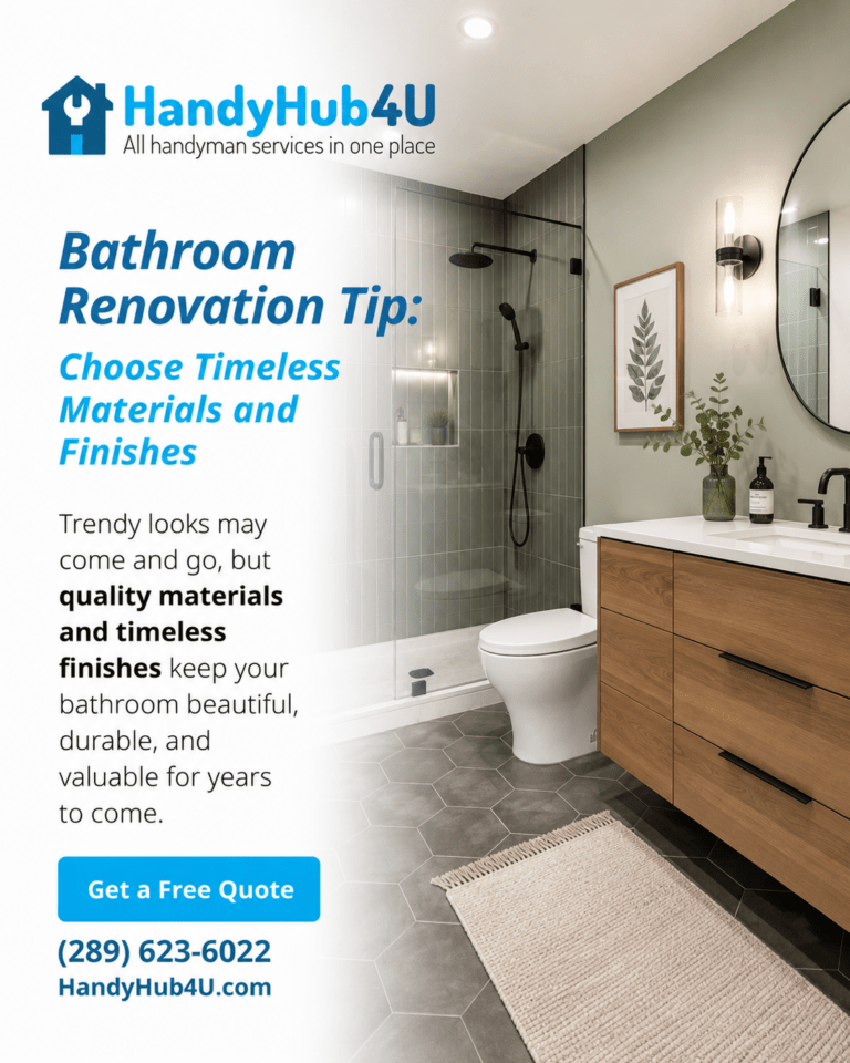Bathroom Renovation Tip: Choose Timeless Materials and Finishes
